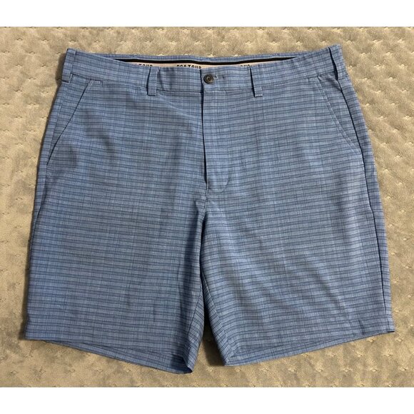 PGA Tour Other - PGA Tour Men's Blue Plaid Golf Shorts 36 Stretch Fabric For Comfort Lightweight